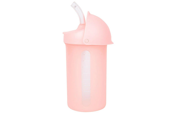 Boon Swig 270ml Water Bottle Sippy Cup w Silicone Straw Baby Toddler 6m+ Blush