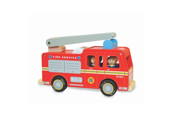 Indigo Jamm 28cm Freddie Fire Engine Kids Children Fun Wooden Vehicle Toy 18m+