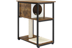 VASAGLE Feandrea Cat Tree and End Table - Rustic Brown