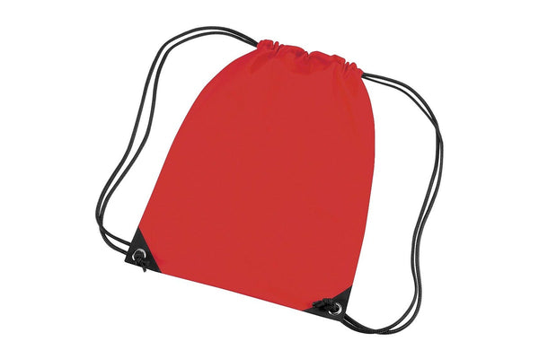 Bagbase Premium Gymsac Water Resistant Bag (11 Litres) (Pack Of 2) (Bright Red) (One Size)