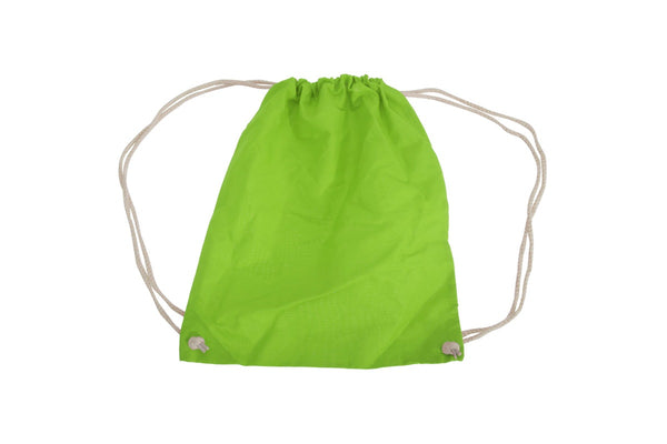 Westford Mill Cotton Gymsac Bag - 12 Litres (Pack of 2) (Lime) (One Size)