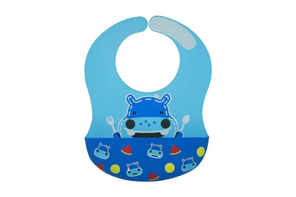 Marcus & Marcus Wide BPA Free Silicone Bib Food Catcher Baby Toddler 6m+ Blue