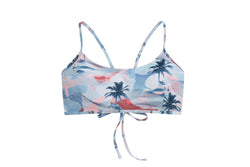 Animal Womens/Ladies Palm Tree Tie Back Bikini Top (Blue/White) (6 UK)