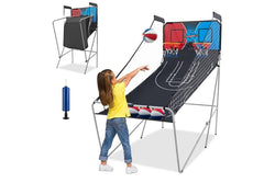 Costway Foldable Basketball Arcade Game Electronic Scoring Dual Basketball Arcade Game Set w/4 Balls