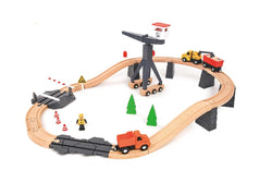 35pc Tooky Toy Construction Yard Vehicles Train 1.7M Track Kids Fun Playset 3+