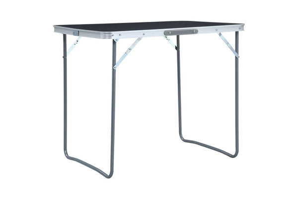 Foldable Camping Table with Metal Frame 80x60 cm Grey vidaXL