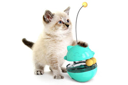 Pet Cat Treat Dispenser Ball Tumbler Interactive Puzzle Ball Pet Slow Feeder Toy Blue