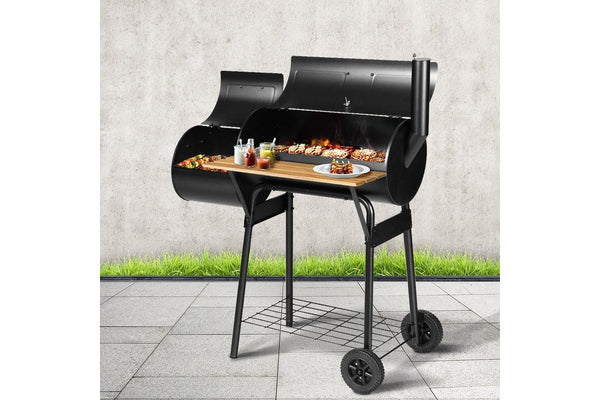 Grillz 2-In-1 BBQ Grill Offset Charcoal Smoker