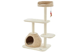 Zoomies 4-Tier Wicker Cat House & Scratching Post 107cm