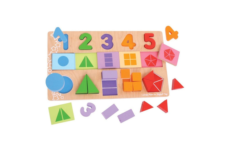 26pc Bigjigs Toys My First Fractions Wooden Puzzle Kids Learn Educational Toy 3+