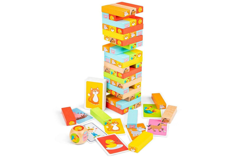 New Classic Toys FSC Stacking Tower Game Kids Children Wooden Educational Toy 3+