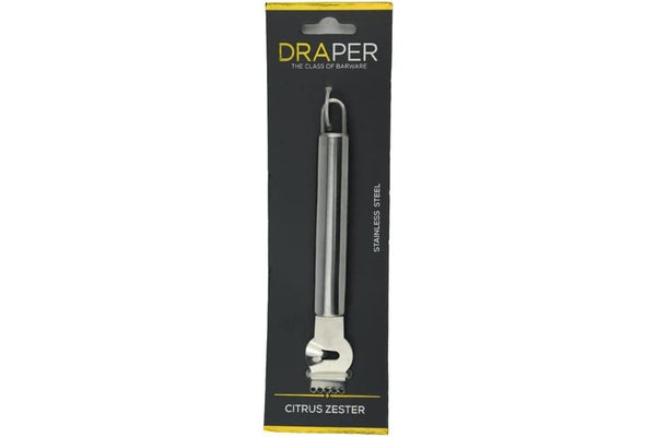 Draper Citrus Zester Stainless Steel For Lemon Orange Grapefruit Lime Easy Storage