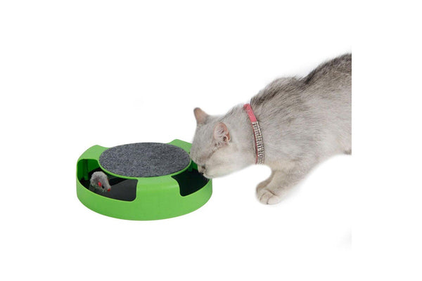 Pet Cat Catch Mouse Interactive Toy Cat Scratch Board Toy with Felt Scratching Claw Mat