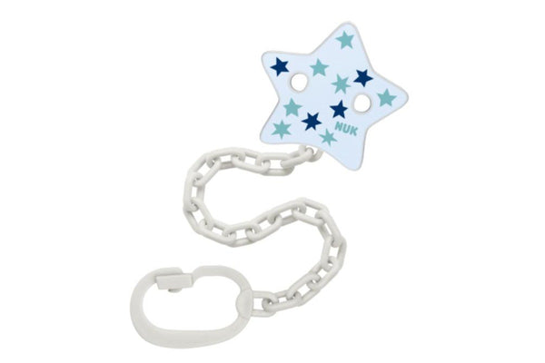 NUK: Shaped Soother Chain - Blue Stars