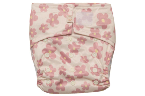 Nestling: SIMPLE Complete Nappy - Pink Ditsy (One Size)