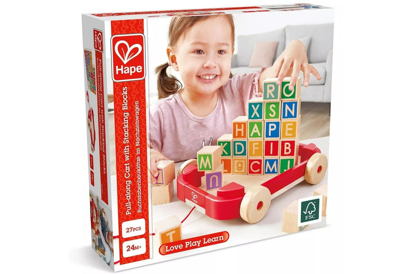 Hape: Pull-along Cart with Stacking Blocks