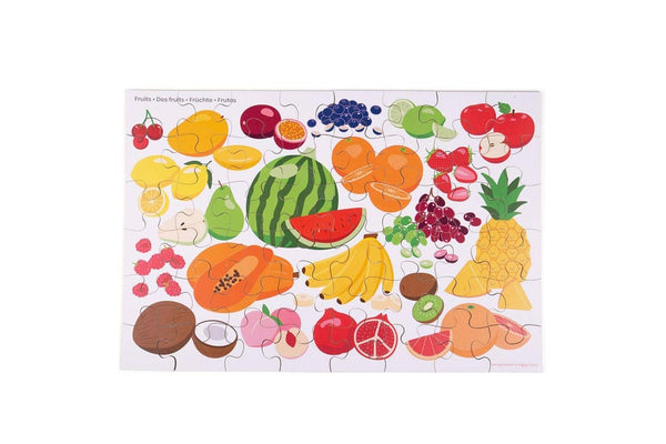 48pc Bigjigs Toys 40cm Fruit Floor Jigsaw Puzzle Kids Wooden Educational Toy 2y+