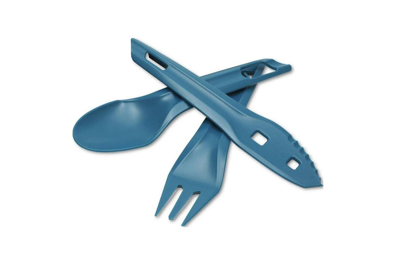 Wildo Ocy Chow Outdoor Cutlery Kit Spoon Knife Fork Camping Utensils Azur Blue