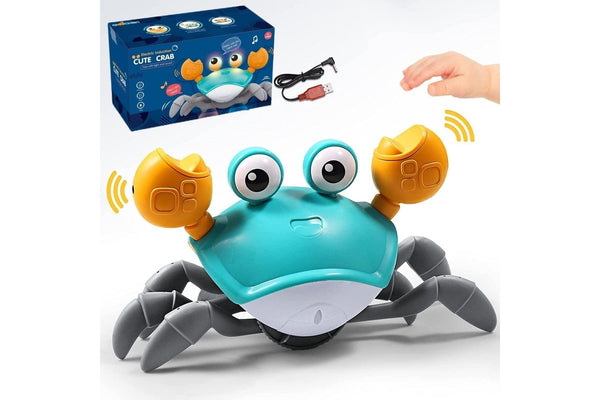 Crawling Crab Toys with LED Light Up for Kids Interactive Musical Toy USB