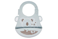 Marcus & Marcus Limited Edition Baby Bib Koala Soft Silicone w Catcher 6m+ Grey