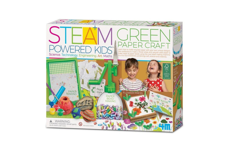 4M Steam Powered Kids Green Paper Craft Fun Educational Kids Activity Toy 5y+