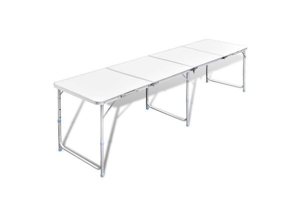 Foldable Camping Table Height Adjustable Aluminium 240 X 60 Cm Camping Tables