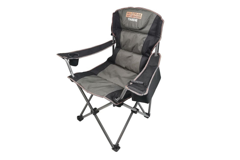 Wildtrak Yardie Cooler Arm Chair 108cm Polyester w Carry Bag Cup Holder Black