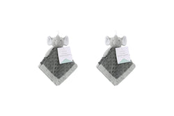 2x The Peanutshell Grey Elephant Security Blanket Baby Nursery Decor 31x31cm