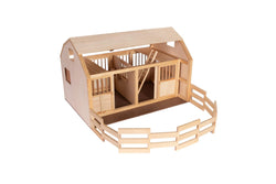 Countryside Wooden Stable & Barn Kids Children Farm Creative Play Toy Set 3+