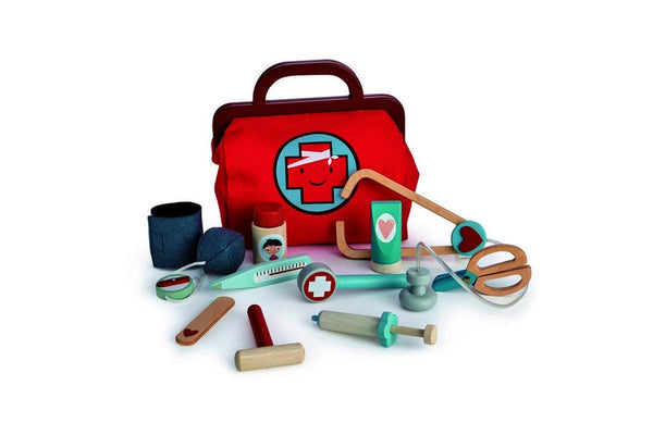 Tender Leaf Toys 24.5cm Doctor's Bag & Accessory Wood Toy Role-Play Set Kids 3+