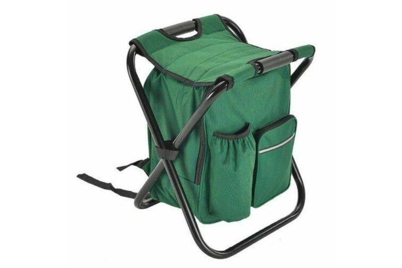 Portable Folding Backpack Chair Camping Stool Cooler Bag Rucksack Beach Fishing 150Kg Load Green Camping Chairs