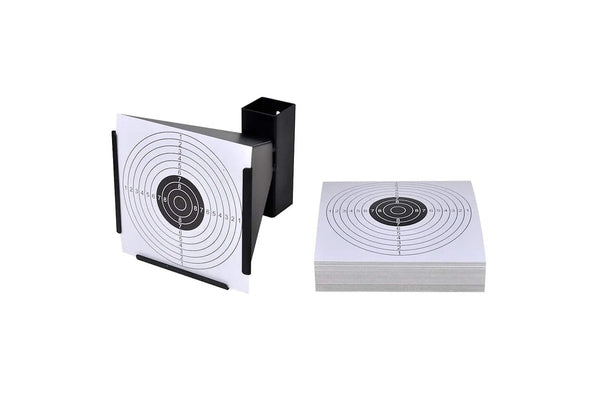 14 cm Funnel Target Holder Pellet Trap + 100 Paper Targets vidaXL