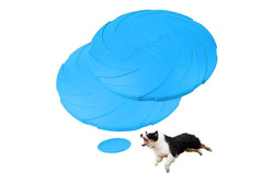 PETSWOL Soft Rubber Dog Frisbee - Blue (2 Pack)