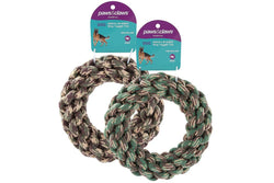 2x Paws & Claws Military 20x4cm Braided Ring Tug Pet Toy Play Chew Dog Assorted