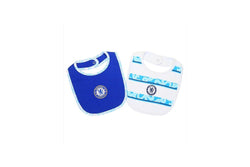 Chelsea FC Baby Crest Bibs (Pack of 2) (Blue/White) (One Size)