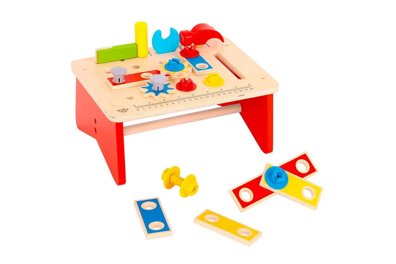 31pc Kids Tooky Toy Educational Learning Puzzle Wooden Working Bench Tool Set 3+