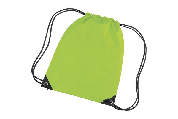 Bagbase Premium Gymsac Water Resistant Bag (11 Litres) (Pack Of 2) (Lime) (One Size)