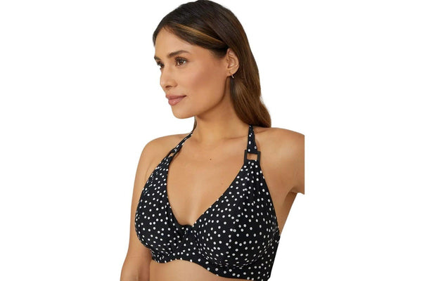 Gorgeous Womens/Ladies Spotted Non-Padded Bikini Top (Monochrome) (32G)