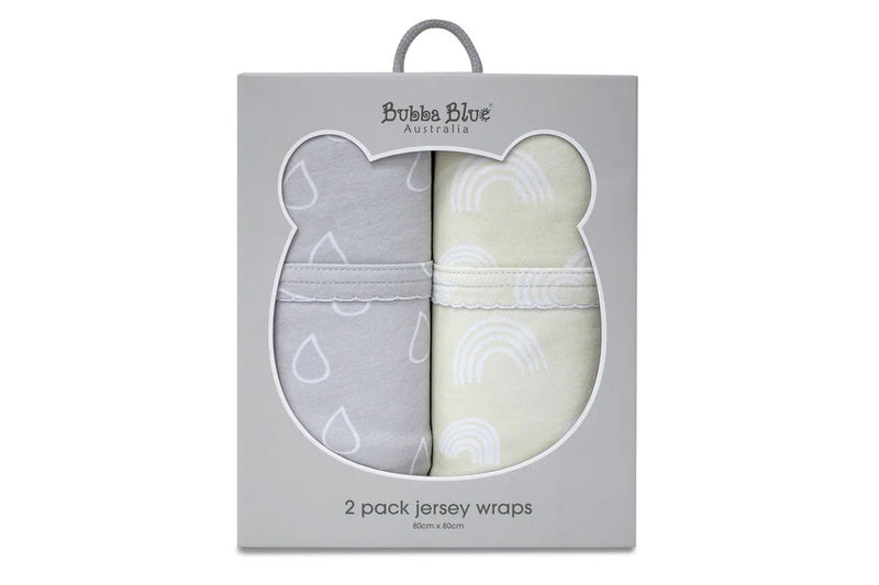 2PK Bubba Blue Nordic Bamboo 80x80cm Jersey Swaddle Wrap Baby 0-12m Grey Sand