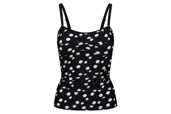 Regatta Womens/Ladies Aceana II Polka Dot Tankini Top (Black/White) (8 UK)