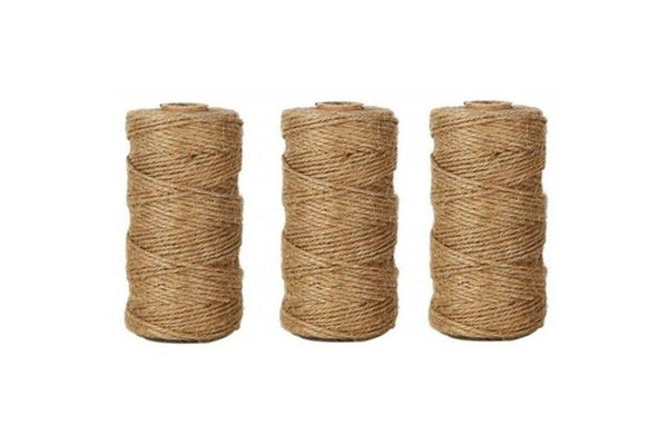 328 Feet Natural Jute Twine Best Arts Crafts Gift Durable Diy Hemp Rope Tan 3Pcs Jewellery Cord & Wire