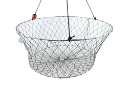 Fishteck All Mesh Round 70cm Crab Net Storage Basket XL Fishing Container Silver