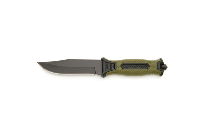 Whitby Knives Green Black Survival Camping SS Knife w Sheath - 4.5'' Blade