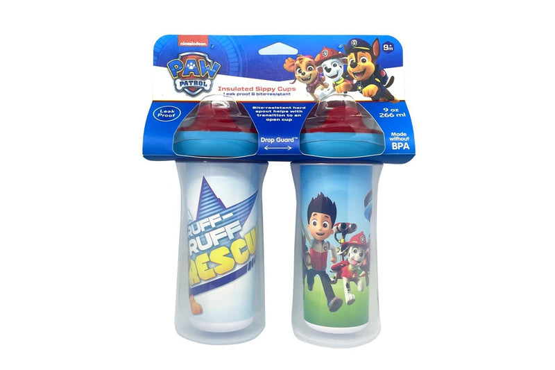 2pc Paw Patrol Toddler Children's Insulated Sippy Cup Set Kids 9m+ 9oz 266ml