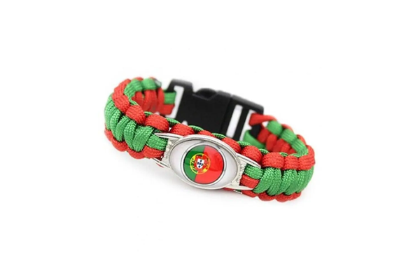 Country Flag Pattern Paracord Bracelet Men Women Emergency Survival Portuguese Paracords