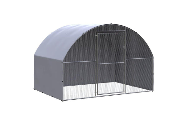 Outdoor Chicken Coop 3x2x2 m Galvanised Steel vidaXL