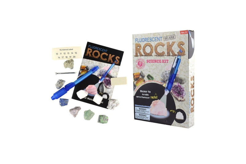 Kaper Kidz Deluxe Fluorescent Rocks Geology Kids Childrens Science Kit 6y+