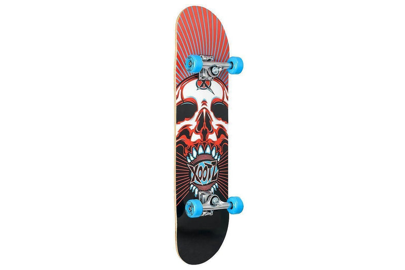 Xootz Doublekick Skull Skateboard (Red/Black/Blue) (One Size)