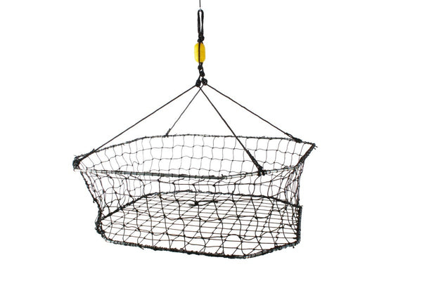 Fishteck 70x70cm Stainless Steel Octagon Crab Net Outdoor Fishing Trap Black