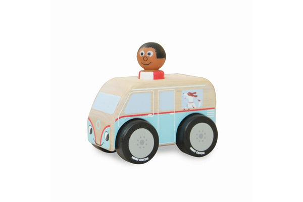 Indigo Jamm 10.5cm Mini Colin Campervan Kids Children Wooden Vehicle Toy 18m+